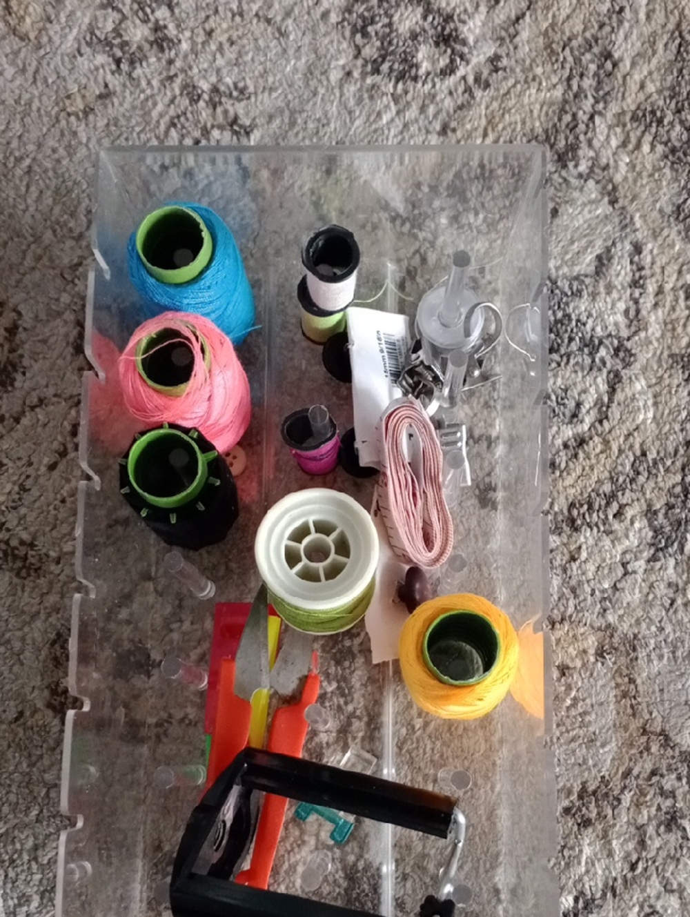 Colorful Sewing Thread & Bobbins Organizer - Neon Pink, Blue, Yellow, Green